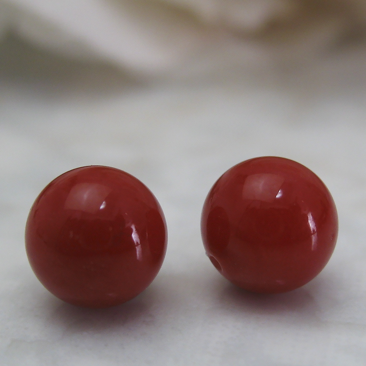 血赤珊瑚　6.7ミリペアルース - 画像 (4)