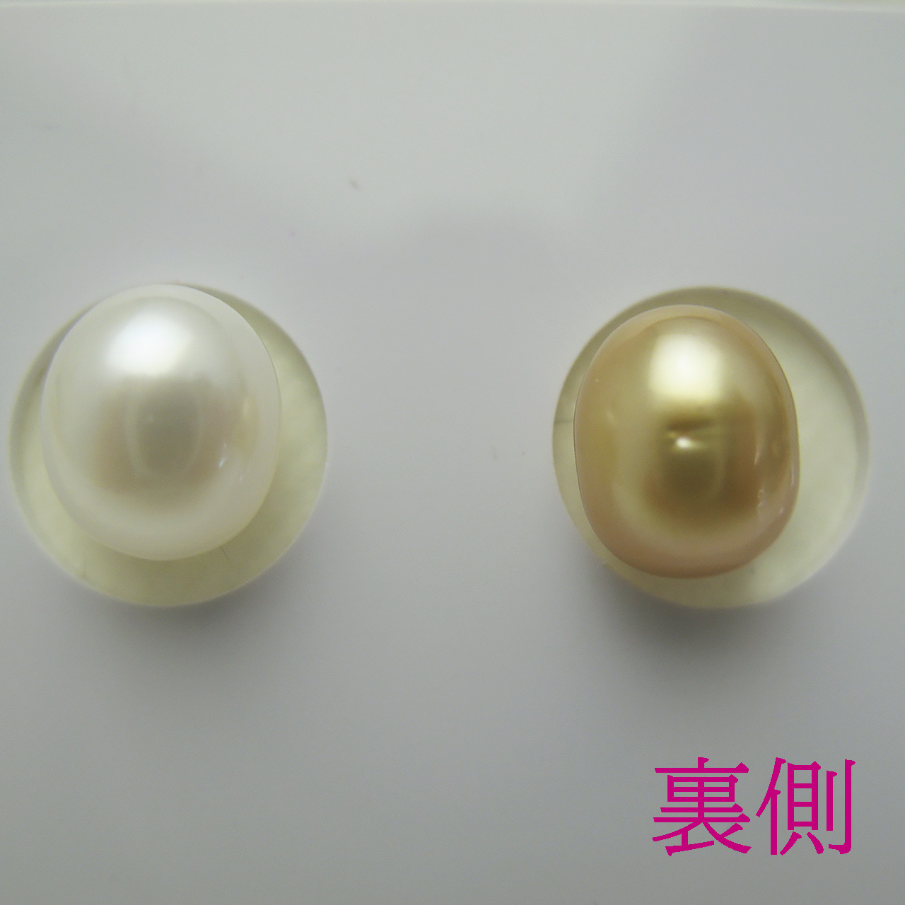 白蝶ケシ・金色ケシバロックペアルース（無穴） NEK-10 - 画像 (4)