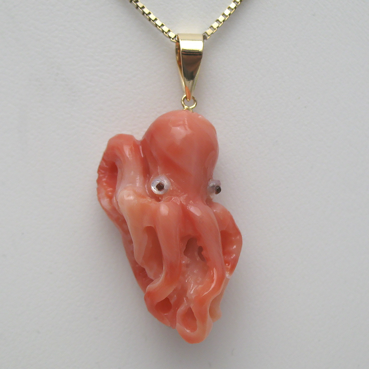 Bijoux fromseaK18タコ桃色珊瑚ペンダント73787 - 画像 (3)