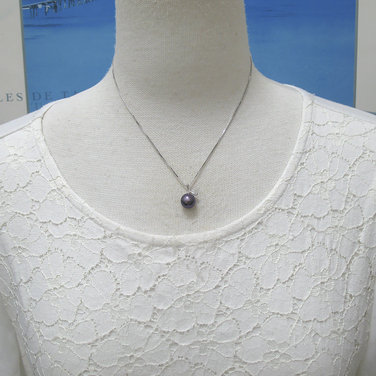 有核淡水真珠 9.9ミリPt900リンゴちゃんペンダント - 画像 (6)