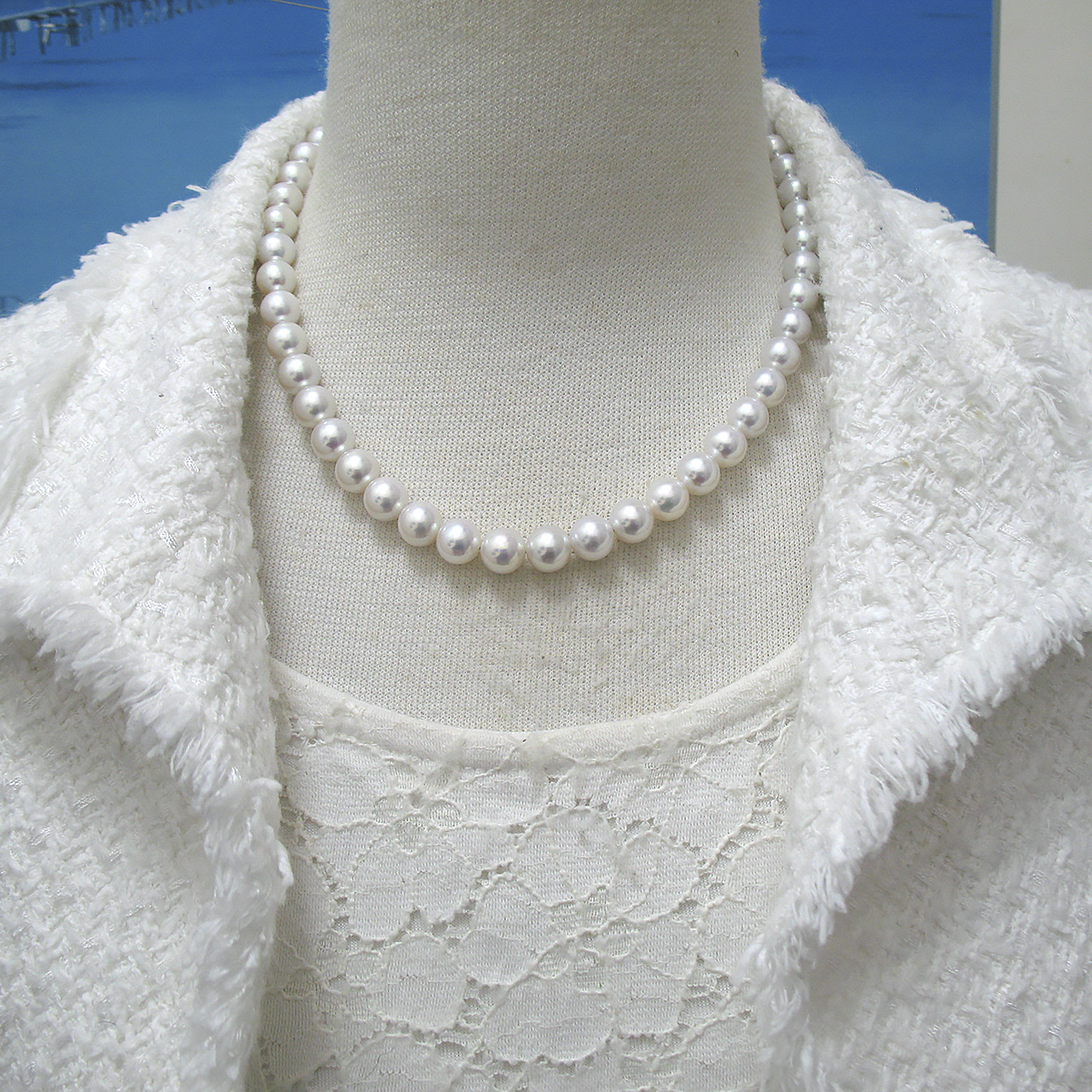 8×9ミリ淡水真珠ネックレスTA-9 - 画像 (6)