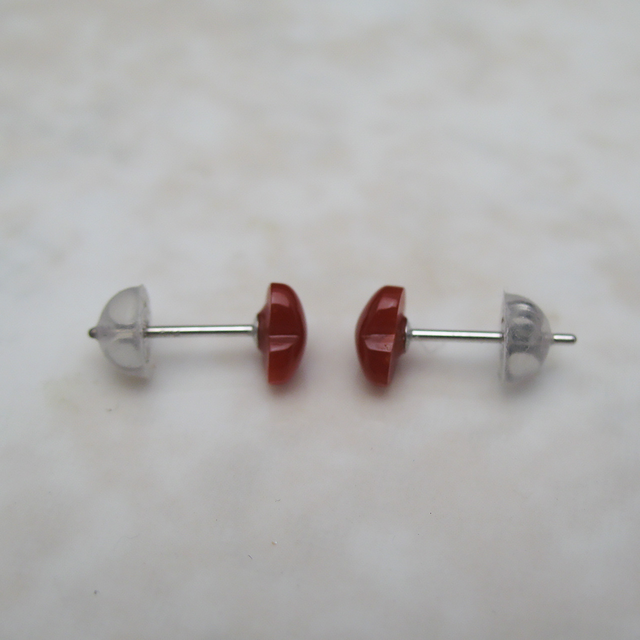 Bijoux　fromsea　K10WG土佐　血赤珊瑚 ハートピアス - 画像 (5)