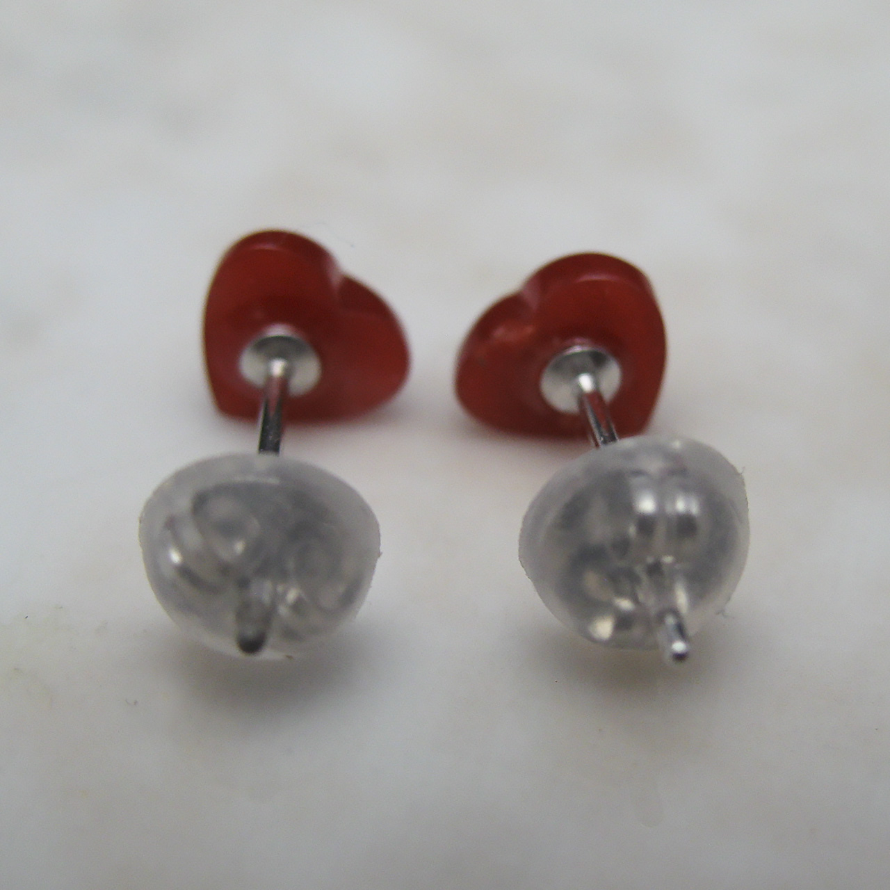 Bijoux　fromsea　K10WG土佐　血赤珊瑚 ハートピアス - 画像 (4)