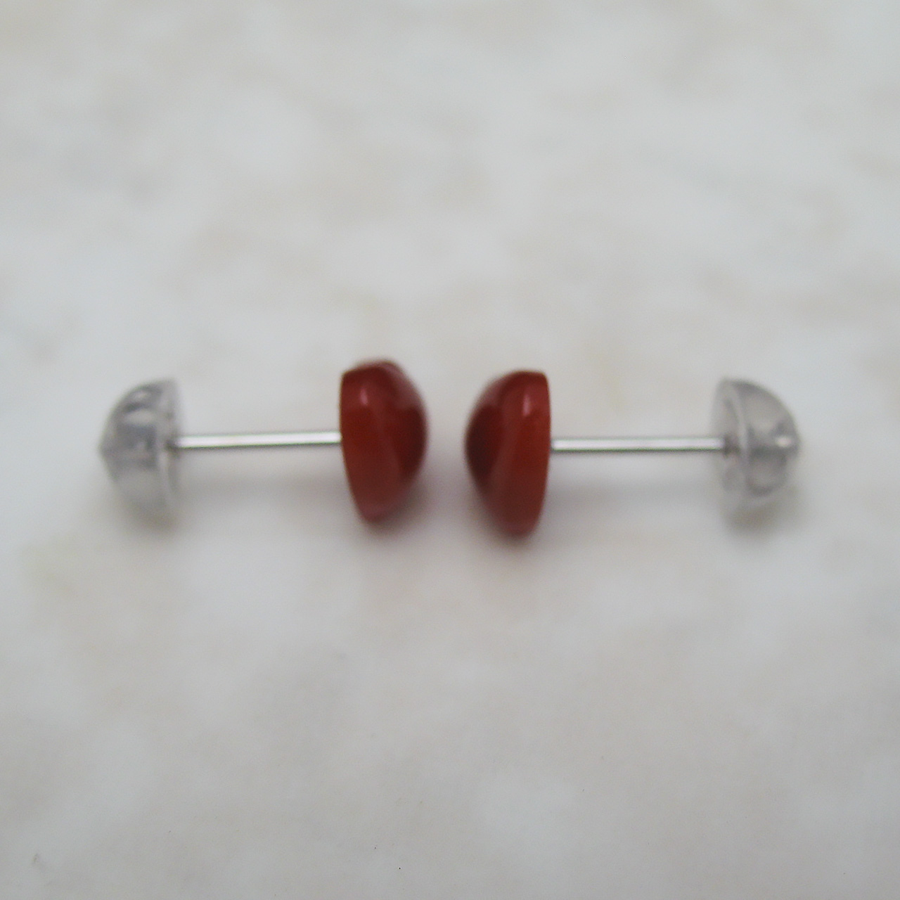 Bijoux　fromsea　K10WG土佐　血赤珊瑚 ハートピアス - 画像 (4)