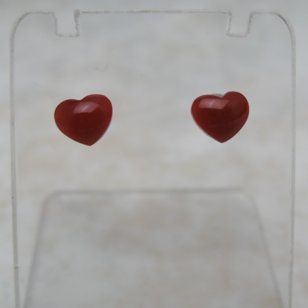 Bijoux　fromsea　K10WG土佐　血赤珊瑚 ハートピアス - 画像 (2)