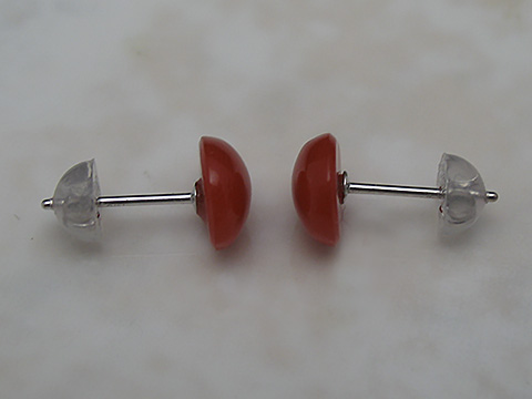 Bijoux　fromsea　K10WG珊瑚 ティアドロップピアス - 画像 (5)