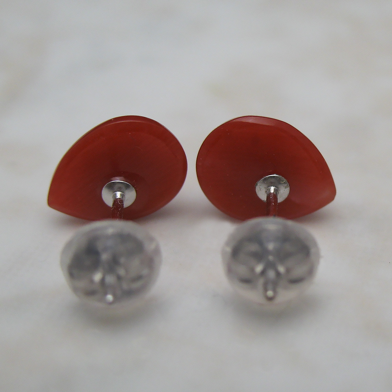 Bijoux　fromsea　K10WG珊瑚 ティアドロップピアス - 画像 (4)