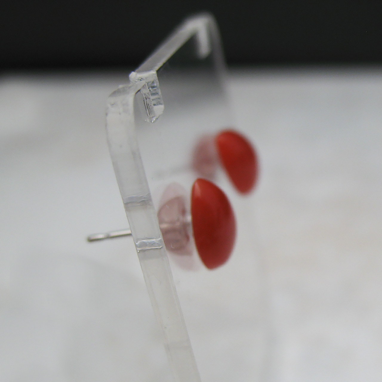 Bijoux　fromsea　K10WG珊瑚 ティアドロップピアス - 画像 (3)