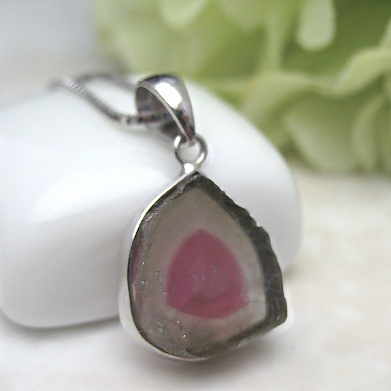 Bijoux fromsea ウォーターメロントルマリンペンダントSV