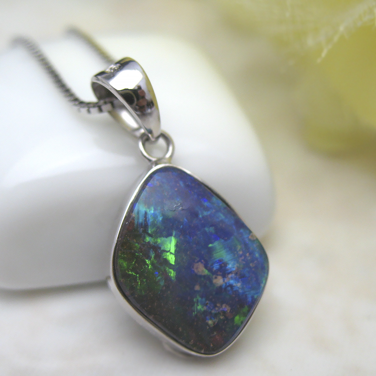 Bijoux fromsea ボルダーオパールペンダントSV