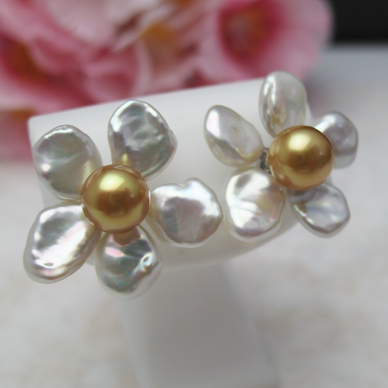 K14WG・SV TimelessFlowerピアス