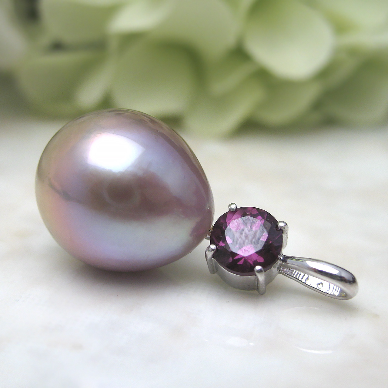 SV有核淡水&ロードライトガーネットペンダント - 画像 (6)