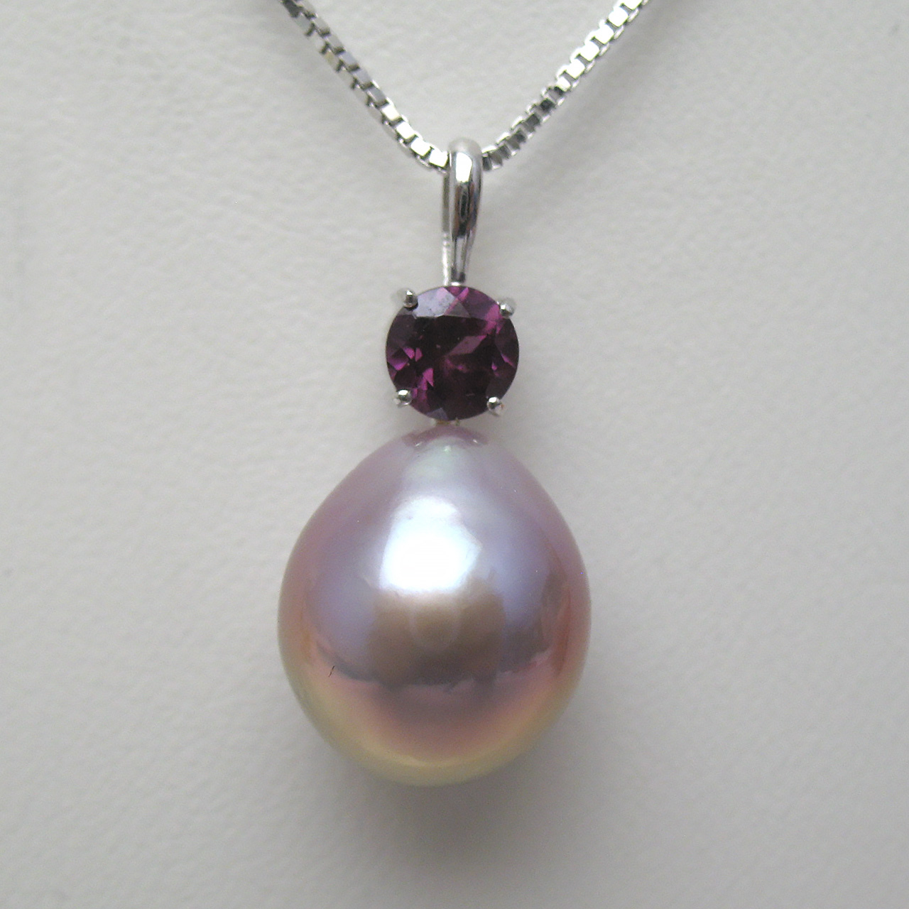 SV有核淡水&ロードライトガーネットペンダント - 画像 (3)