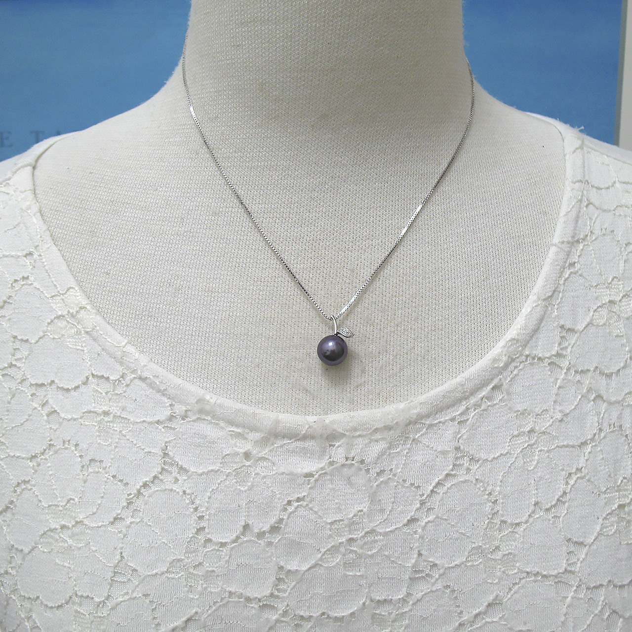 淡水真珠 トッピン9.5ミリPt900リンゴちゃんペンダント - 画像 (6)