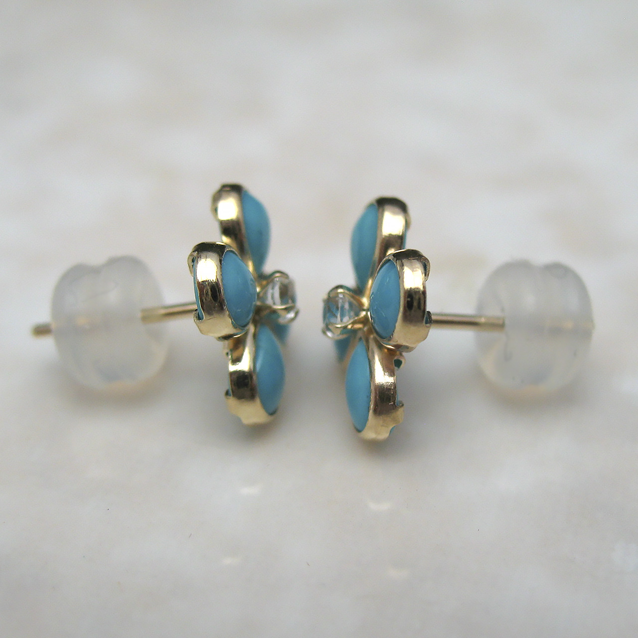 Bijoux fromsea K10トルコ石・ホワイトトパーズピアス - 画像 (3)