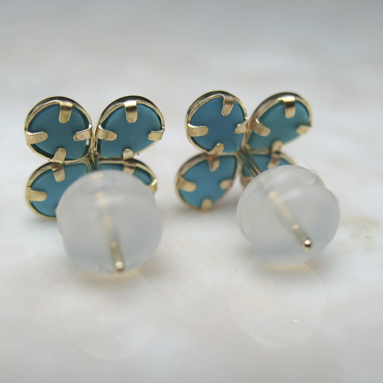 Bijoux fromsea K10トルコ石・ホワイトトパーズピアス - 画像 (4)