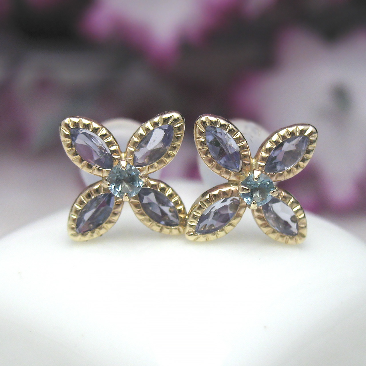Bijoux fromsea K10タンザナイト・ブルートパーズピアス - 画像 (5)