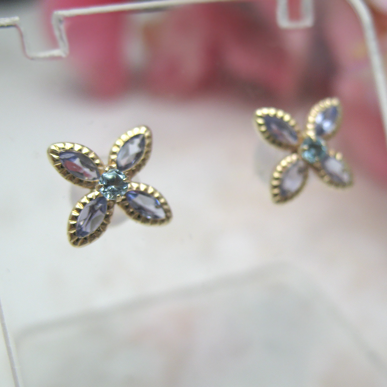 Bijoux fromsea K10タンザナイト・ブルートパーズピアス