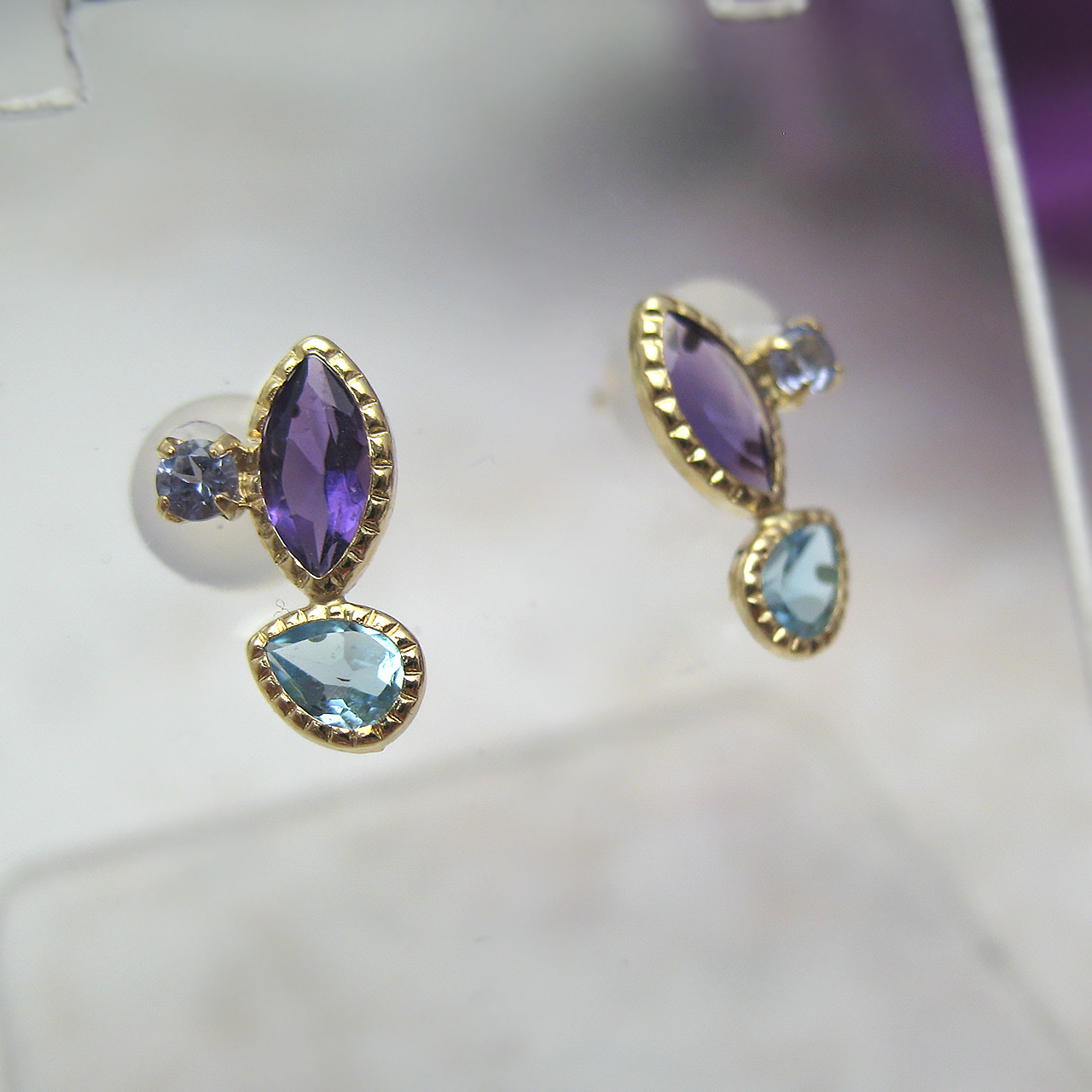 Bijoux fromsea K10 カラーストンピアスRV4822AB