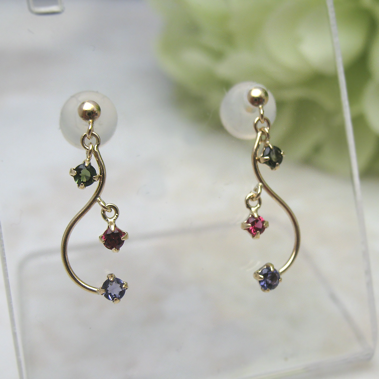 Bijoux fromsea K10 カラーストーンピアスRV2443B
